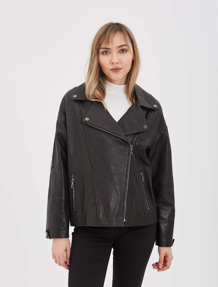 Tamer Tanca Kadın Hakiki Deri Siyah Deri Mont Tamer Tanca Kadın Hakiki Deri Siyah Deri Mont