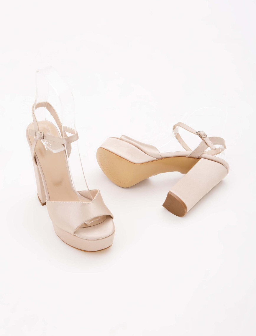 Tamer Tanca Kadın Vegan Toprak Saten Abiye Ayakkabı