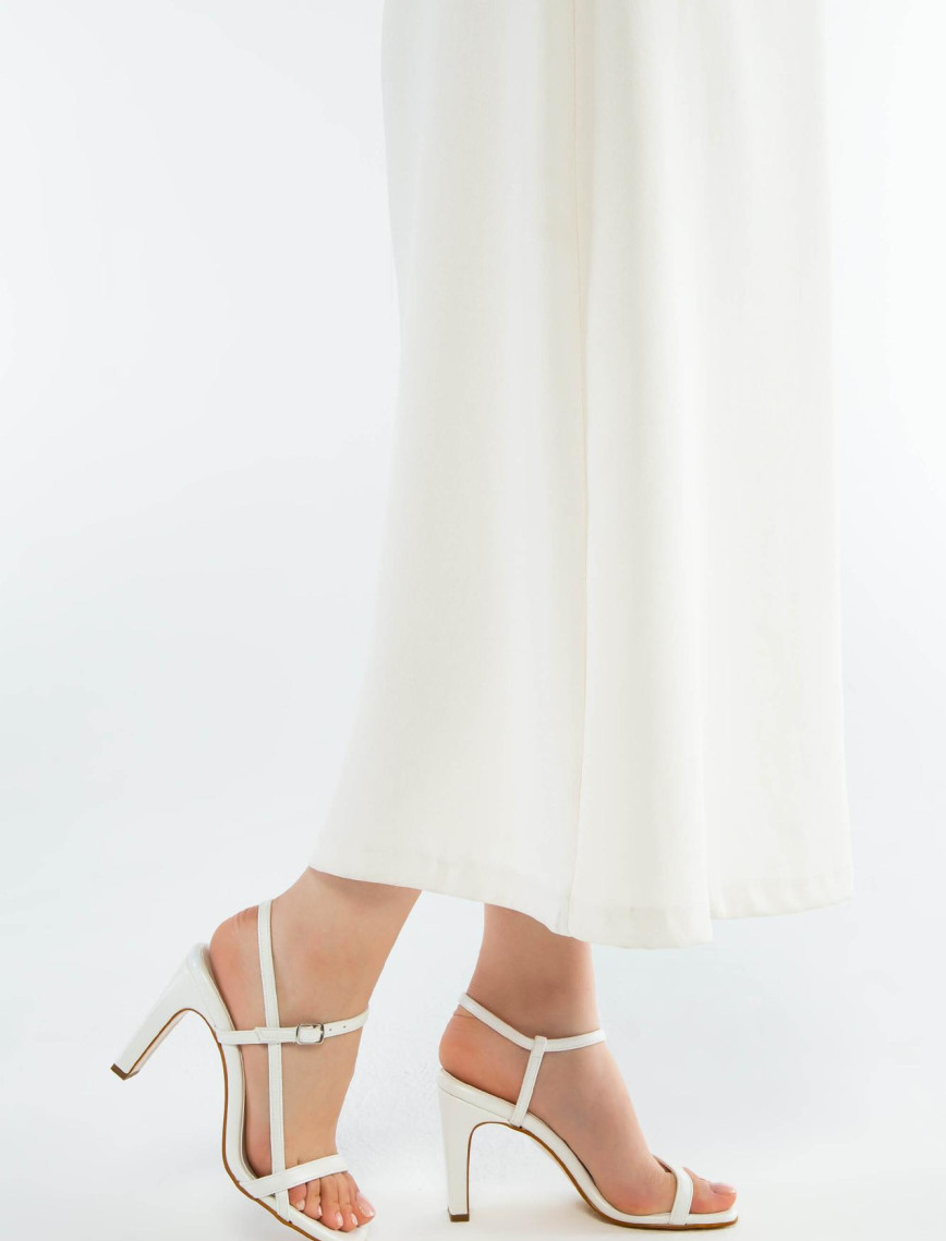 Tamer Tanca Kadın Vegan Beyaz Sedef Abiye Ayakkabı