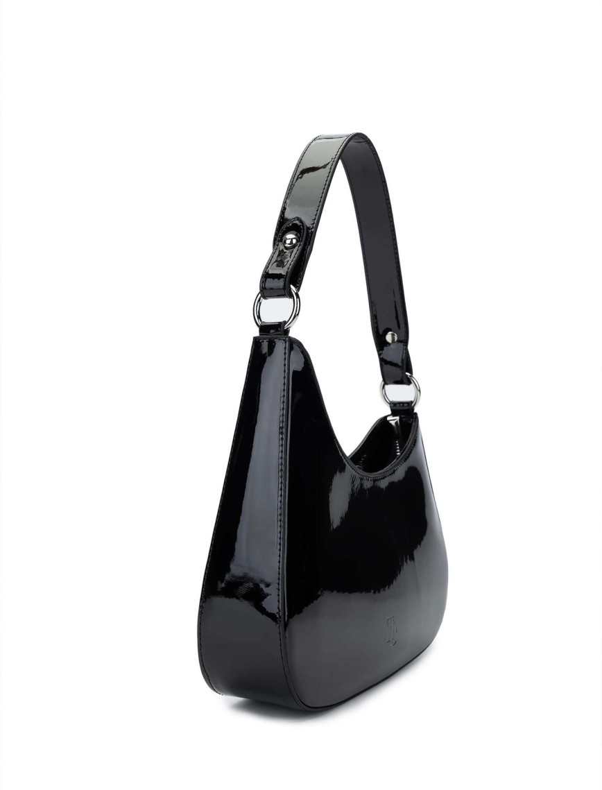 Tamer Tanca Kadın Vegan Siyah Rugan Omuz Çanta Tamer Tanca Kadın Vegan Siyah Rugan Omuz Çanta