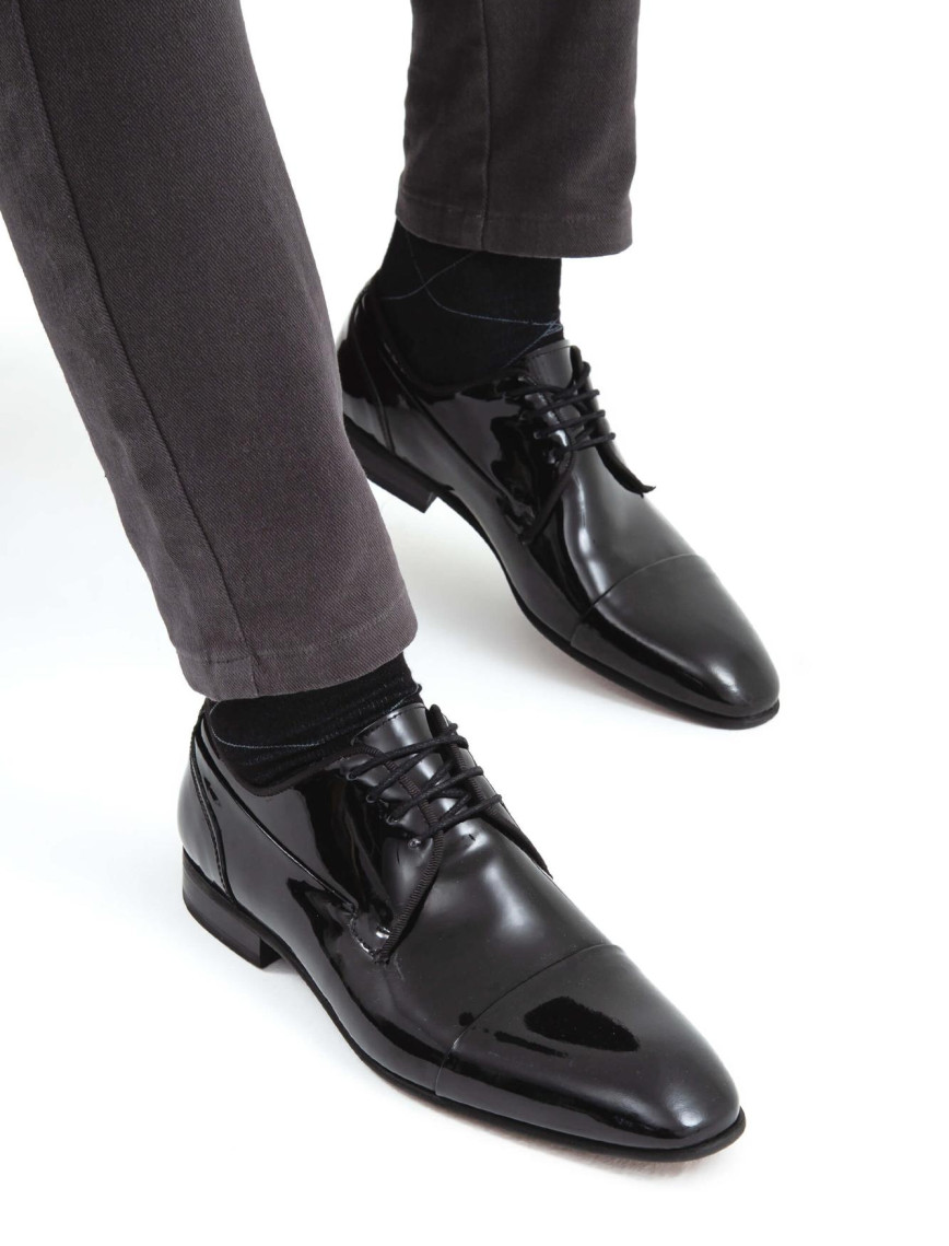 Tamer Tanca Erkek Hakiki Deri Siyah Rugan Klasik Ayakkabı Tamer Tanca Erkek Hakiki Deri Siyah Rugan Klasik Ayakkabı