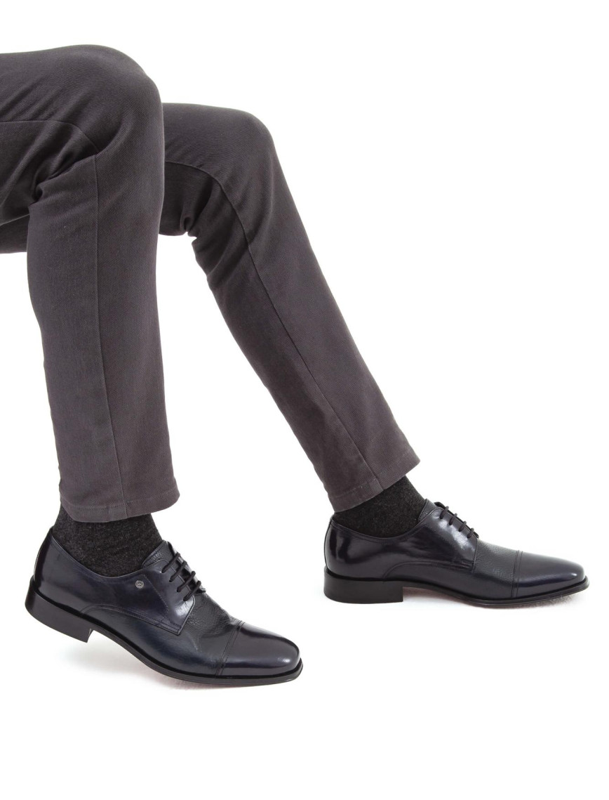 Tamer Tanca Erkek Hakiki Deri Lacivert Klasik Ayakkabı