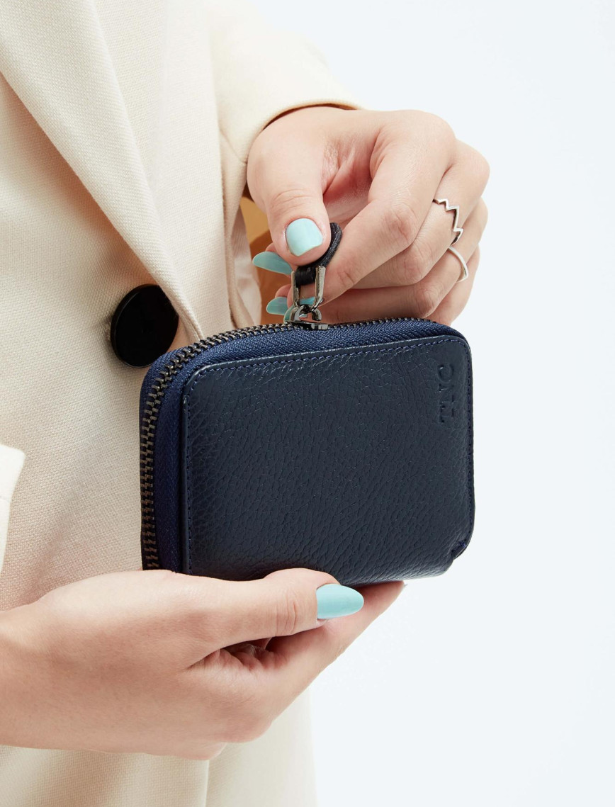 Tamer Tanca Erkek Hakiki Deri Lacivert Cüzdan Cuzdan