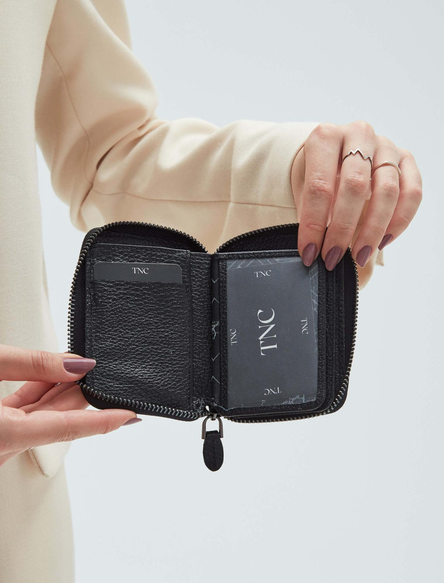 Tamer Tanca Erkek Hakiki Deri Siyah Floter Cüzdan Cuzdan