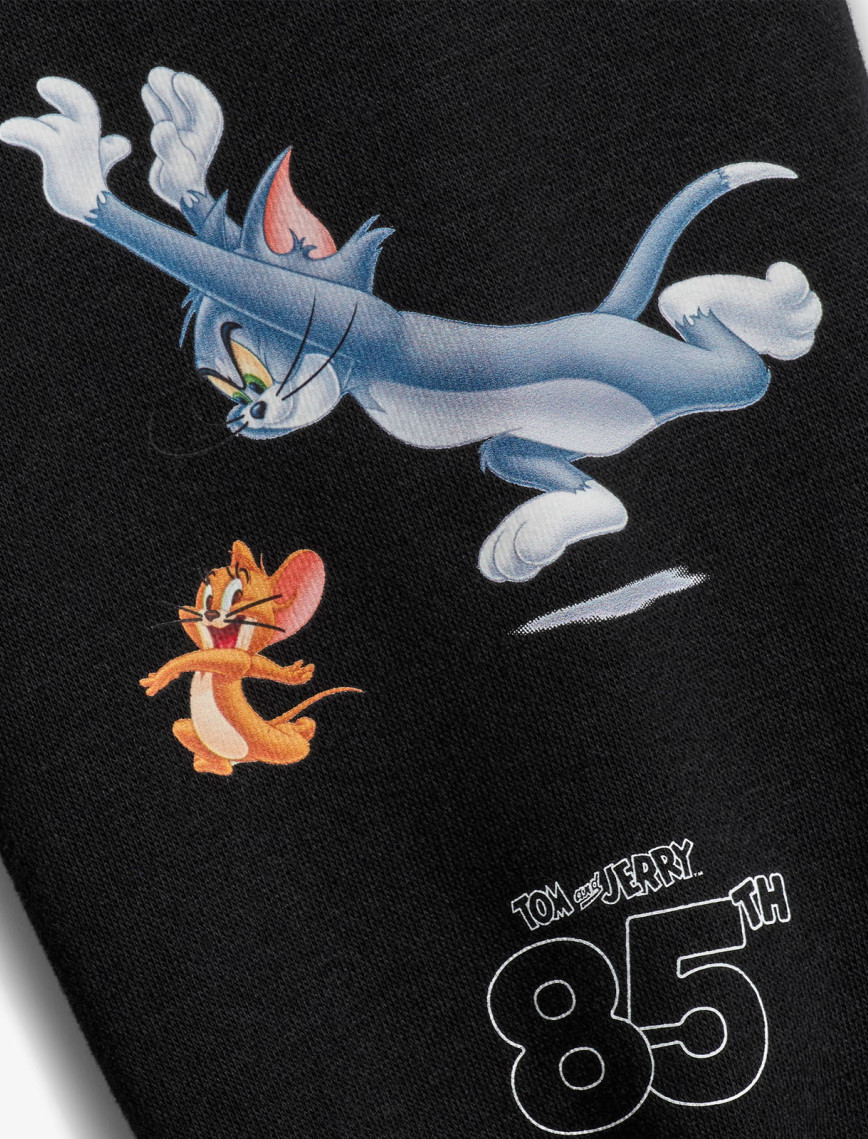 Converse X Tom & Jerry Unisex Siyah Sweatshirt Converse X Tom & Jerry Unisex Siyah Sweatshirt