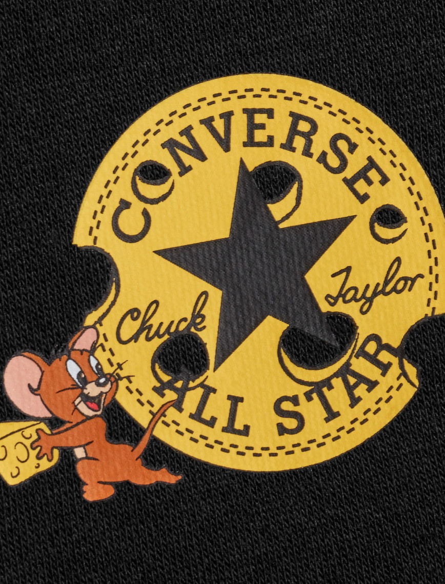 Converse X Tom & Jerry Unisex Siyah Sweatshirt Converse X Tom & Jerry Unisex Siyah Sweatshirt