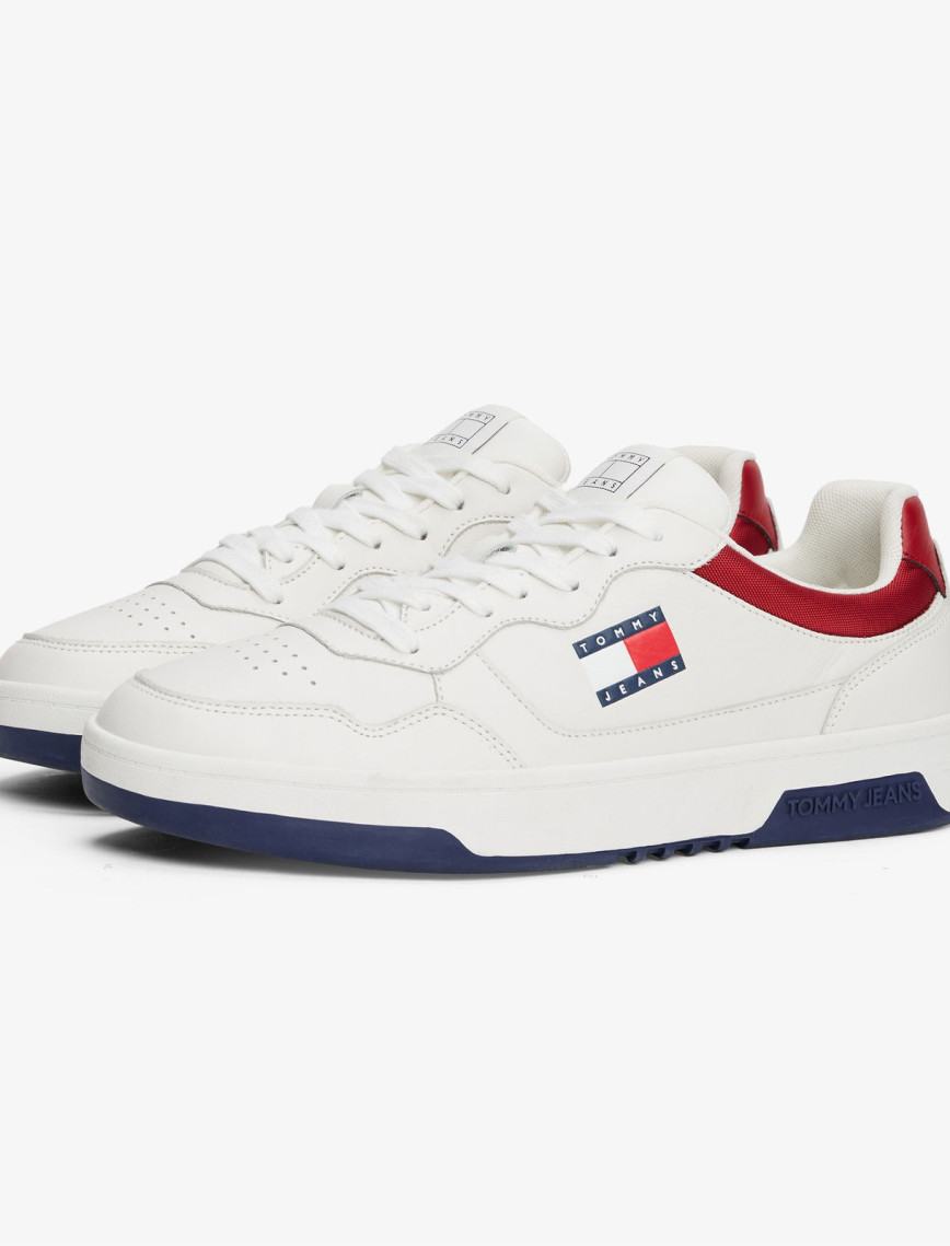 Tommy Hilfiger Jeans Cupsole Leather Erkek Beyaz Spor Ayakkabı Tommy Hilfiger Jeans Cupsole Leather Erkek Beyaz Spor Ayakkabı