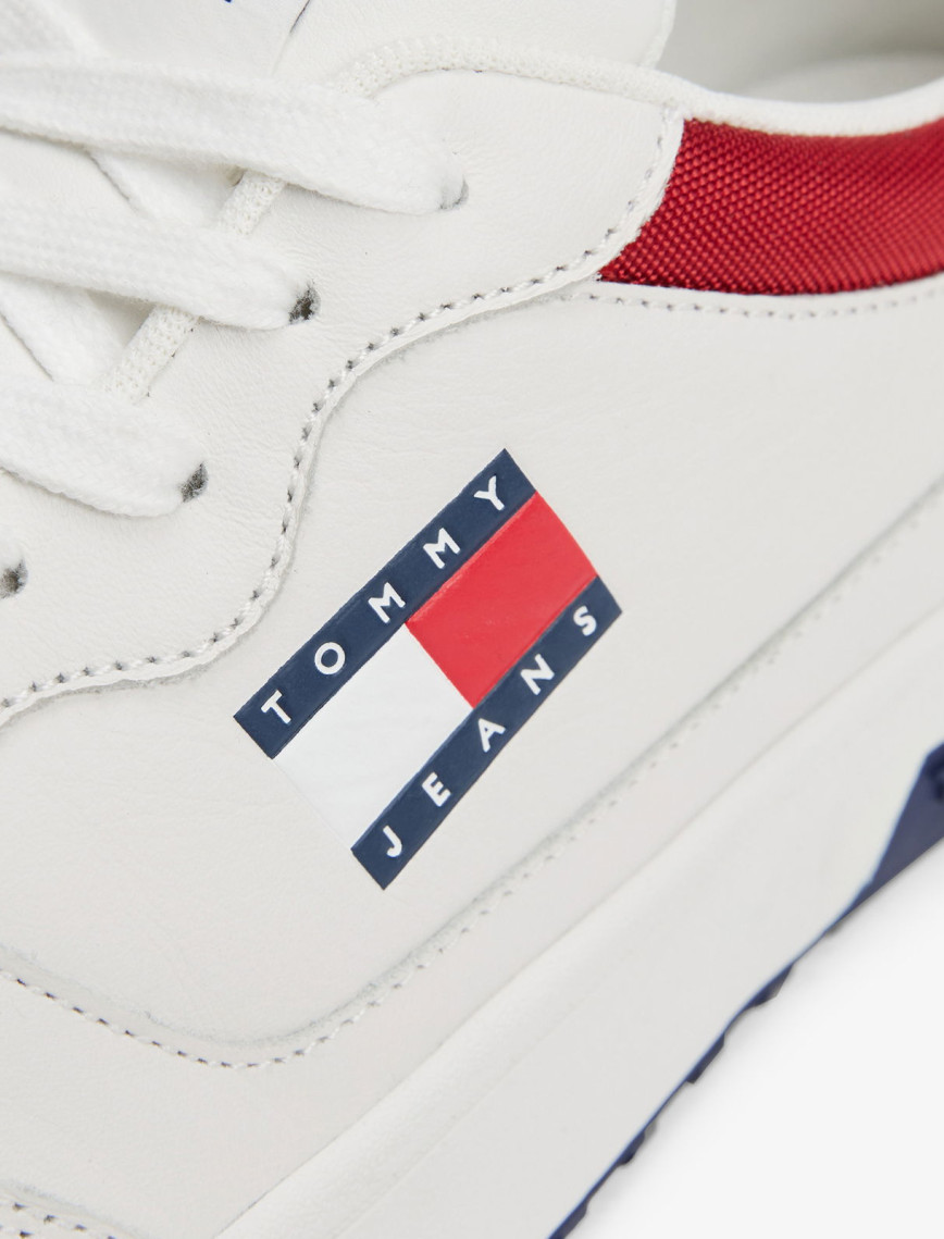 Tommy Hilfiger Jeans Cupsole Leather Erkek Beyaz Spor Ayakkabı Tommy Hilfiger Jeans Cupsole Leather Erkek Beyaz Spor Ayakkabı