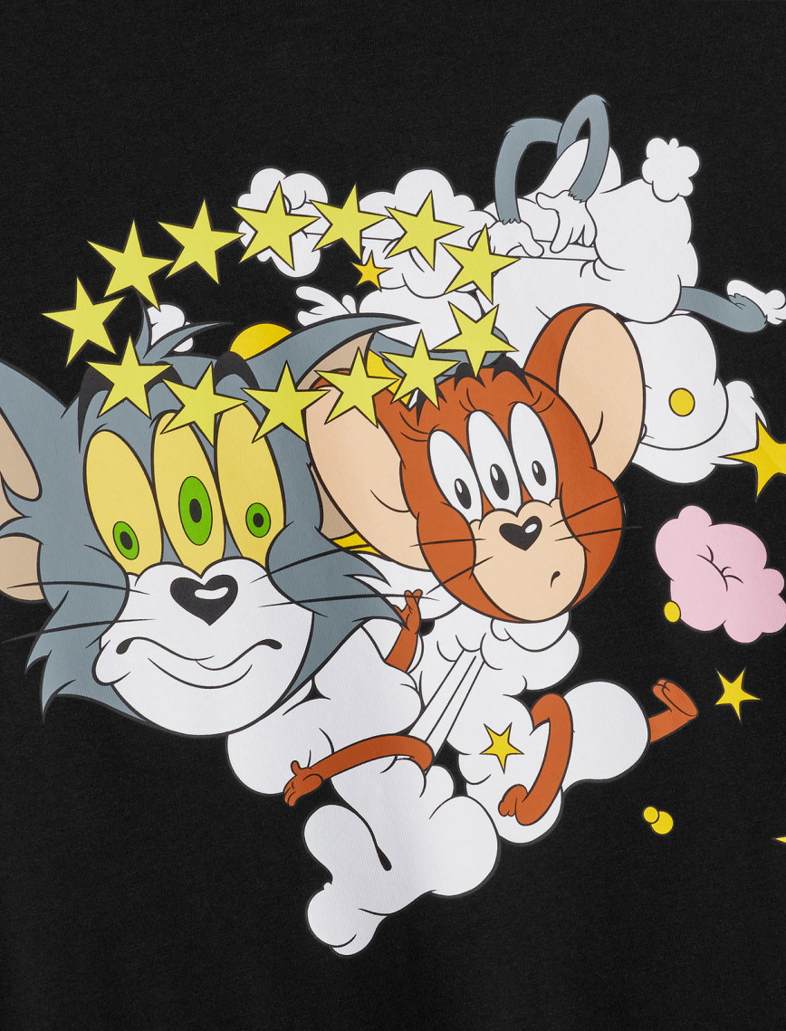 Converse X Tom & Jerry Unisex Siyah T-Shirt Converse X Tom & Jerry Unisex Siyah T-Shirt