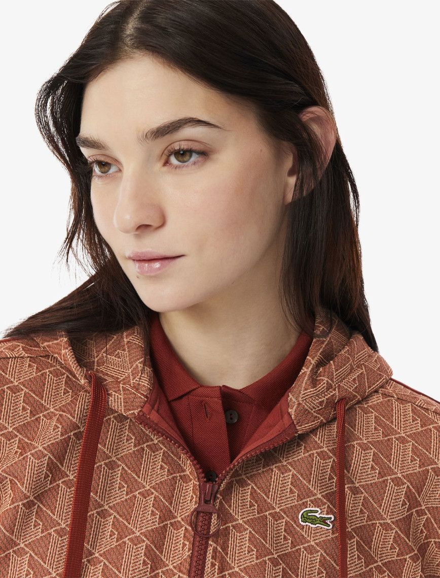 Lacoste Classic Fit Monogram Kadın Kahverengi Sweatshirt Lacoste Classic Fit Monogram Kadın Kahverengi Sweatshirt