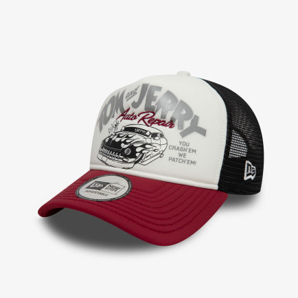 New Era 9Forty Tom and Jerry A-Frame Trucker Unisex Beyaz Şapka New Era 9Forty Tom and Jerry A-Frame Trucker Unisex Beyaz Şapka