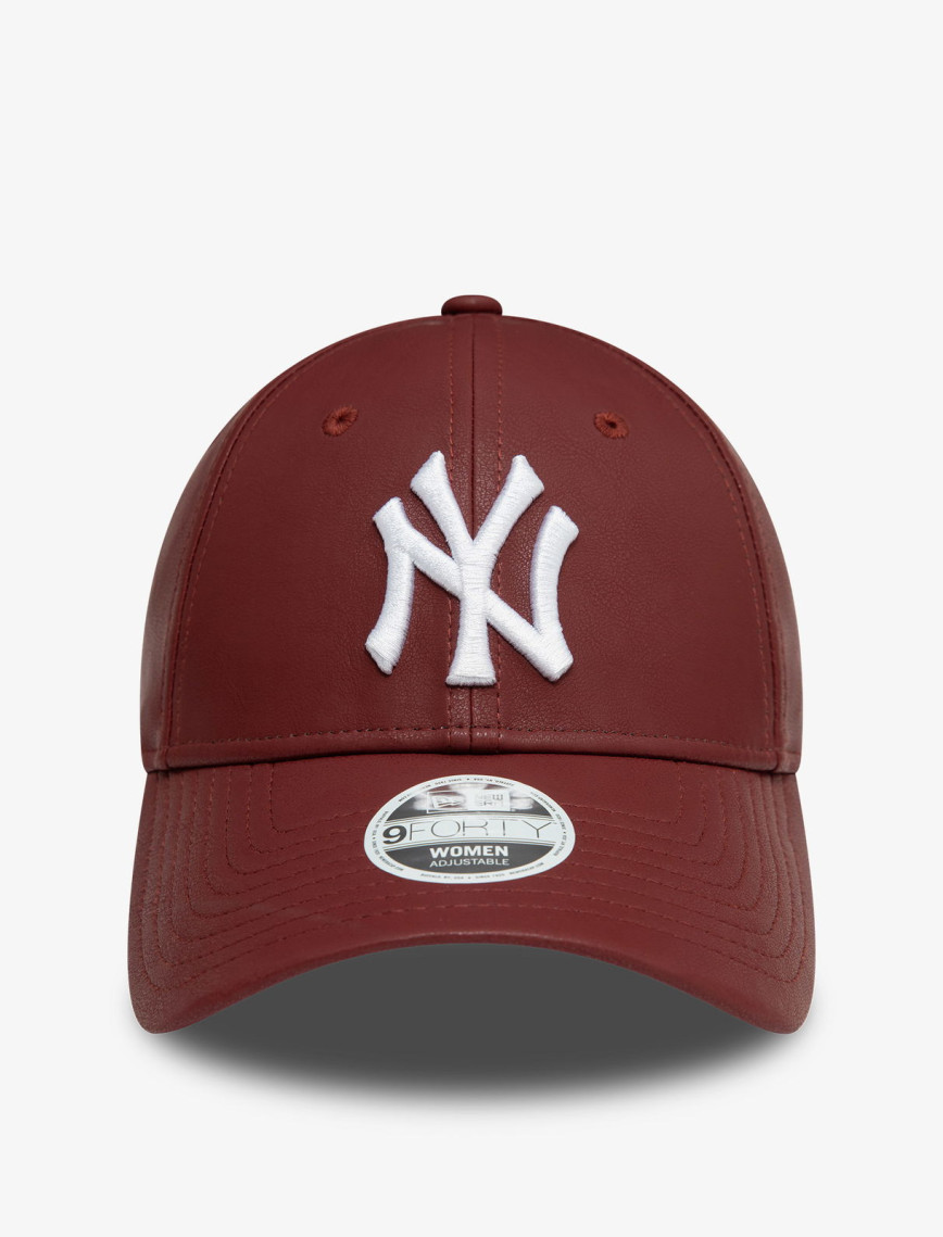 New Era New York Yankees 9Forty Kadın Deri Bordo Şapka New Era New York Yankees 9Forty Kadın Deri Bordo Şapka
