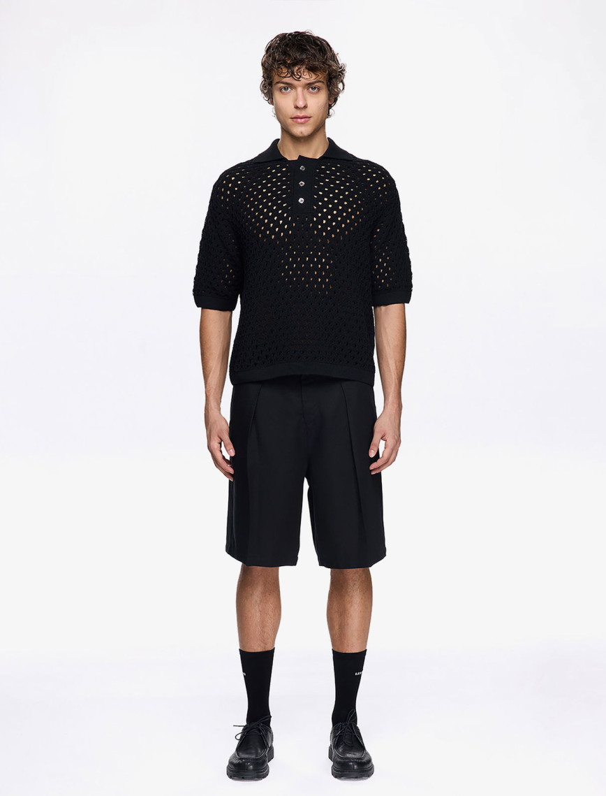 Les Benjamins Classic Knit 405 Erkek Siyah Polo Les Benjamins Classic Knit 405 Erkek Siyah Polo