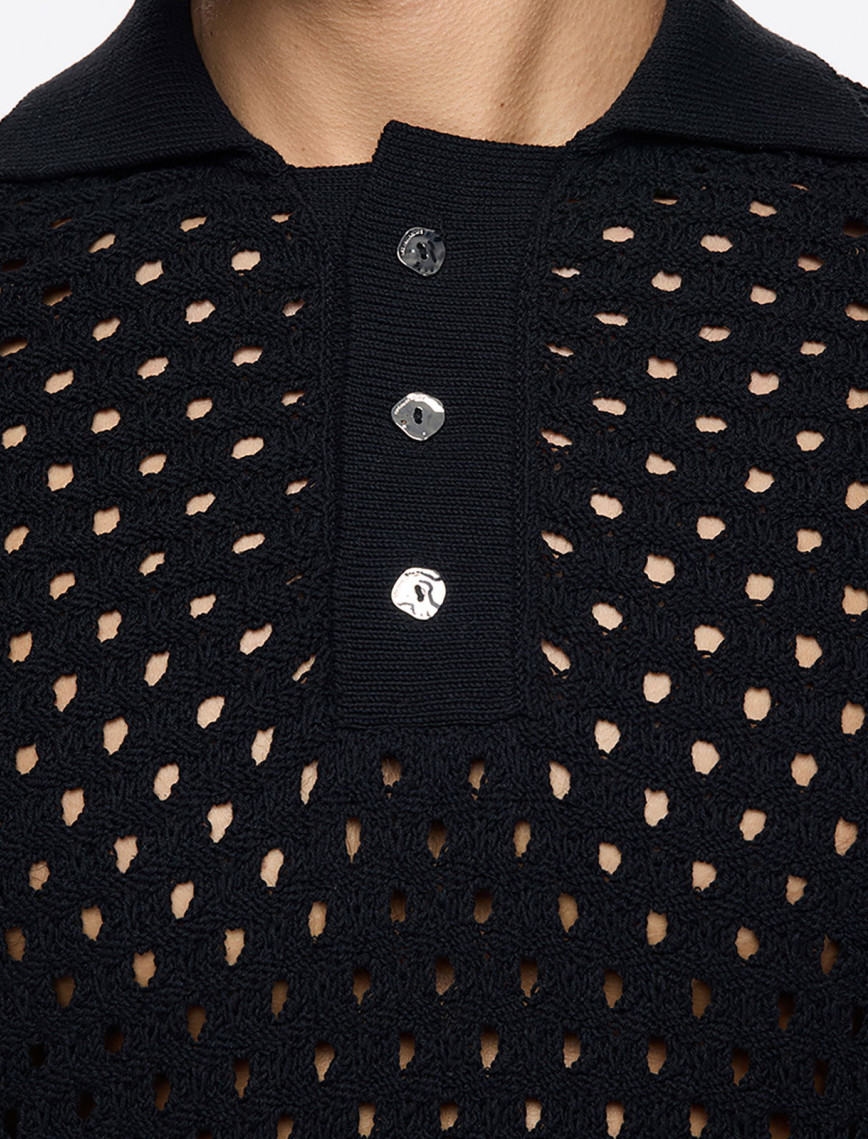 Les Benjamins Classic Knit 405 Erkek Siyah Polo Les Benjamins Classic Knit 405 Erkek Siyah Polo