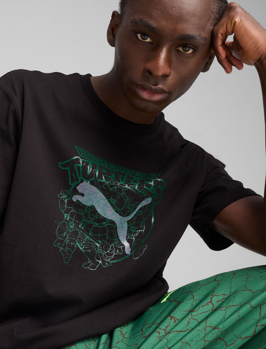 Puma X TMNT Relaxed Graphic Erkek Siyah T-Shirt Puma X TMNT Relaxed Graphic Erkek Siyah T-Shirt