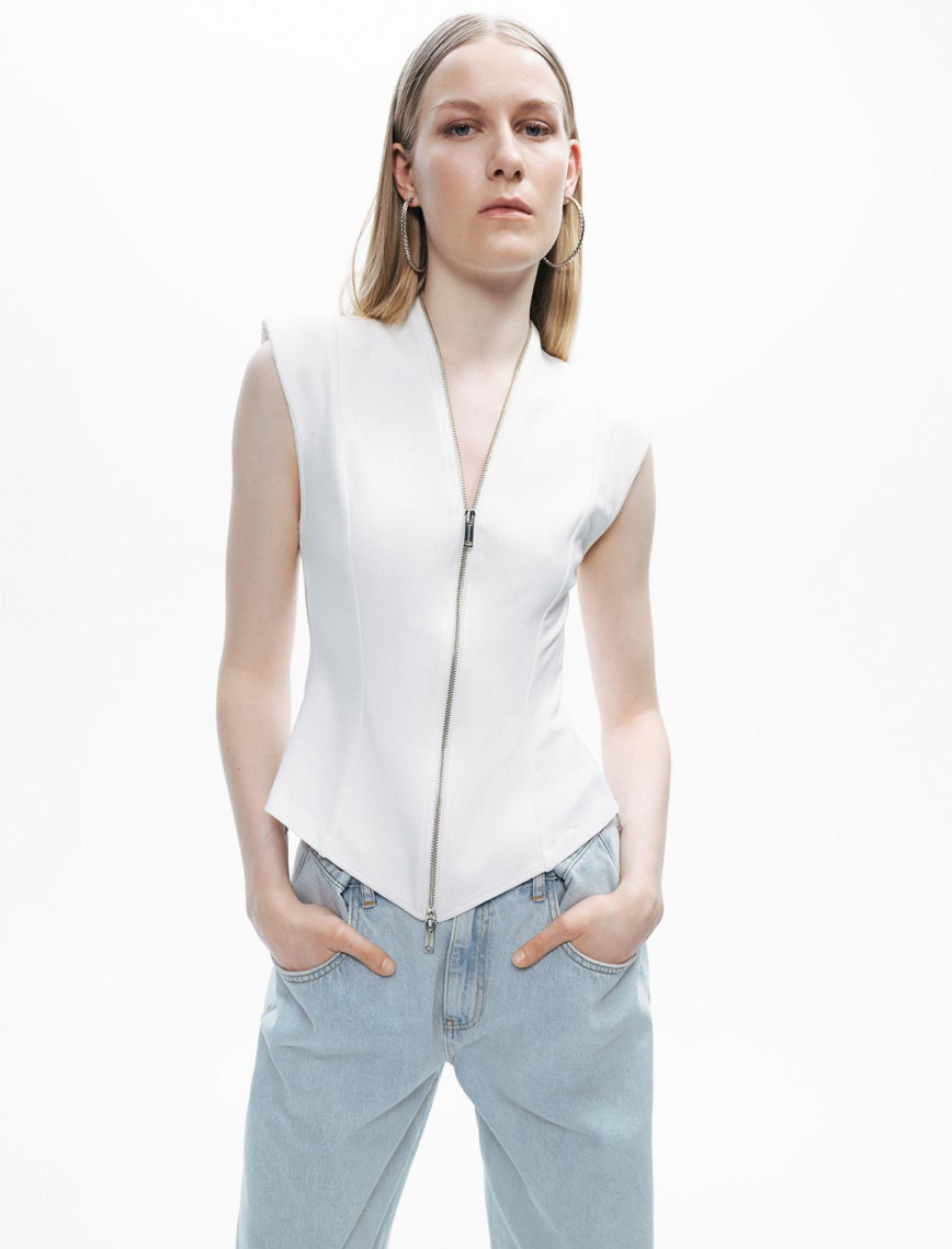 Fermuar Tasarımlı Bluz Fermuar Tasarımlı Bluz