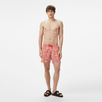 Nautica Erkek Kırmızı Regular Fit Desenli Deniz Şortu Nautica Erkek Kırmızı Regular Fit Desenli Deniz Şortu