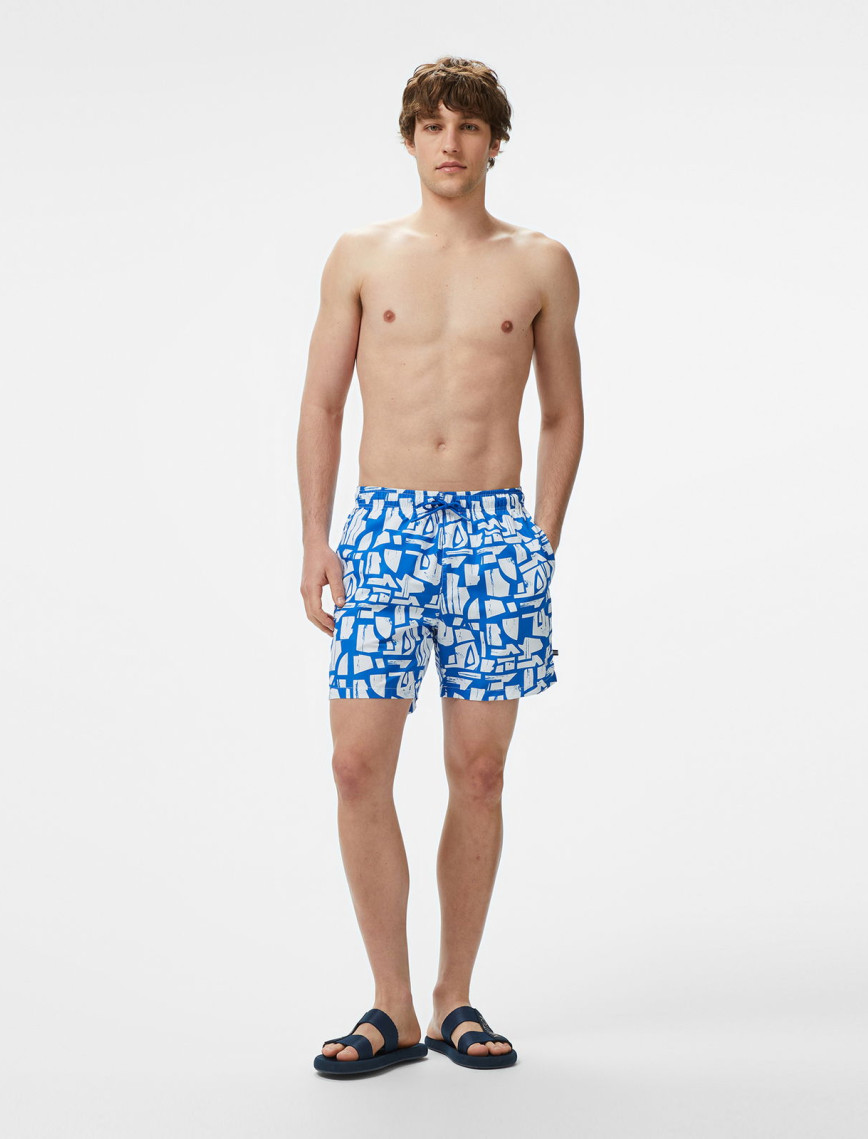 Nautica Erkek Yeşil Regular Fit Desenli Mayo Şort