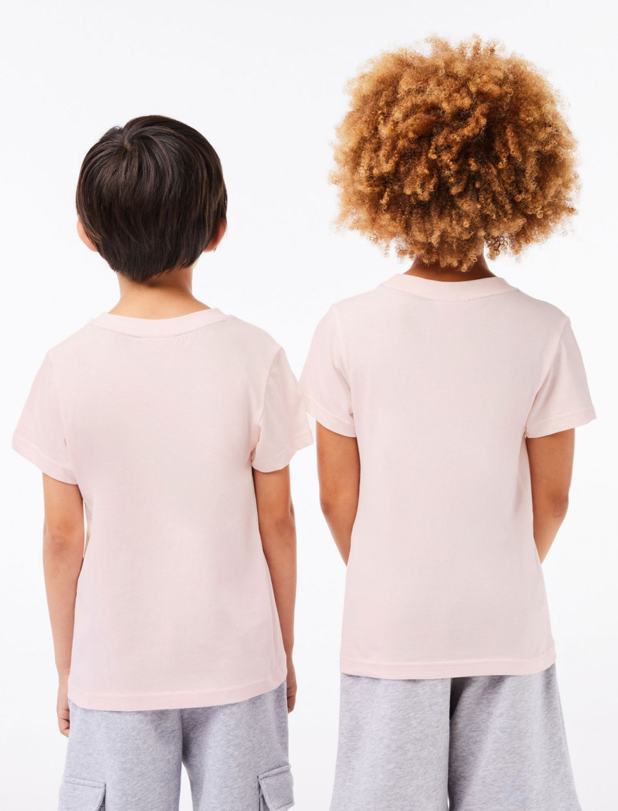 Lacoste Çocuk Bisiklet Yaka Açık Pembe T-Shirt Lacoste Çocuk Bisiklet Yaka Açık Pembe T-Shirt