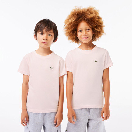 Lacoste Çocuk Bisiklet Yaka Açık Pembe T-Shirt Lacoste Çocuk Bisiklet Yaka Açık Pembe T-Shirt