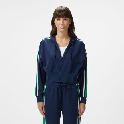 Lacoste Kadın Crop Fit Fermuarlı Renk Bloklu Lacivert Sweatshirt Lacoste Kadın Crop Fit Fermuarlı Renk Bloklu Lacivert Sweatshirt