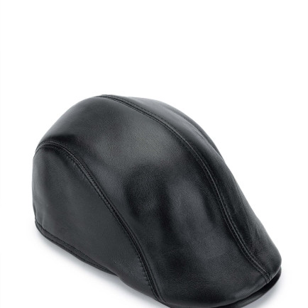 Tamer Tanca Erkek Hakiki Deri Siyah London Şapka