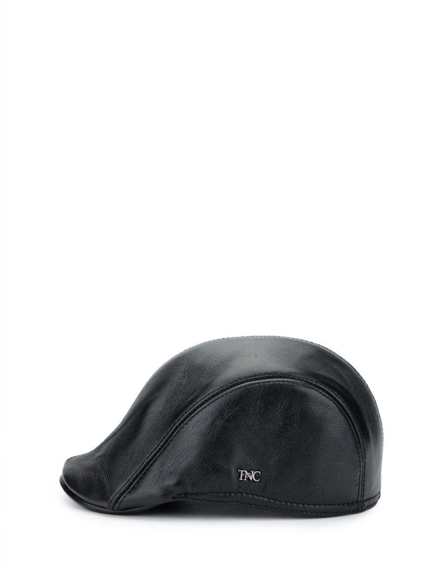 Tamer Tanca Erkek Hakiki Deri Siyah London Şapka Tamer Tanca Erkek Hakiki Deri Siyah London Şapka