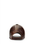 Tamer Tanca Erkek Hakiki Deri Kahverengi Kroko Beyzbol Şapka
