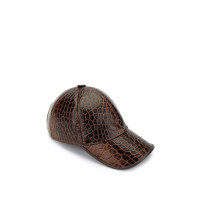 Tamer Tanca Erkek Hakiki Deri Kahverengi Kroko Beyzbol Şapka