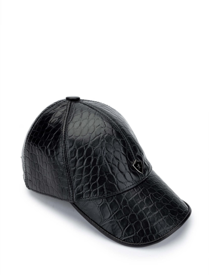 Tamer Tanca Erkek Hakiki Deri Kahverengi Kroko Beyzbol Şapka
