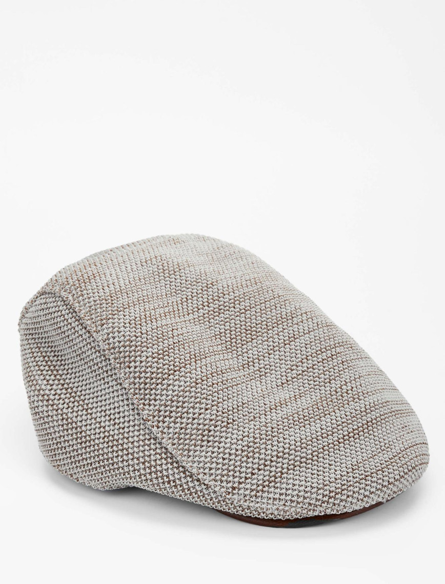 Tamer Tanca Erkek Deri & Tekstil Kahverengi Kasket Şapka