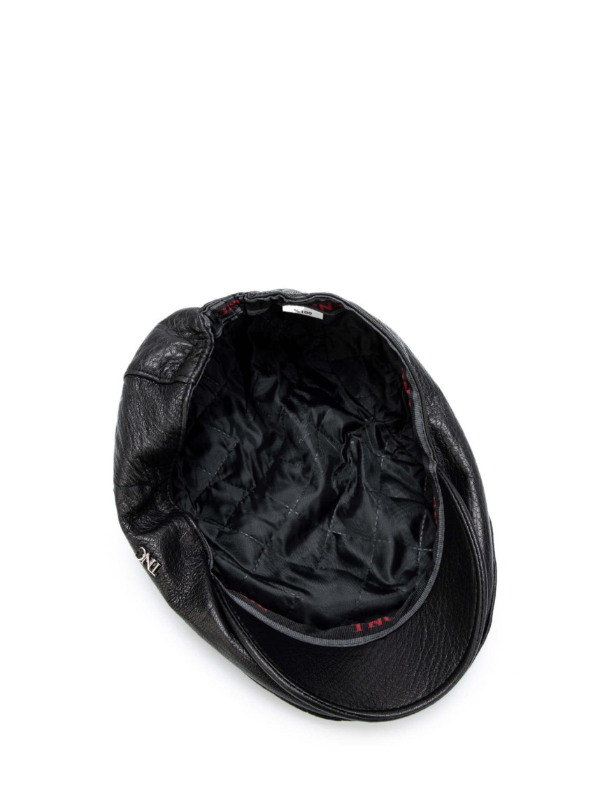 Tamer Tanca Erkek Hakiki Deri Siyah Kasket Şapka
