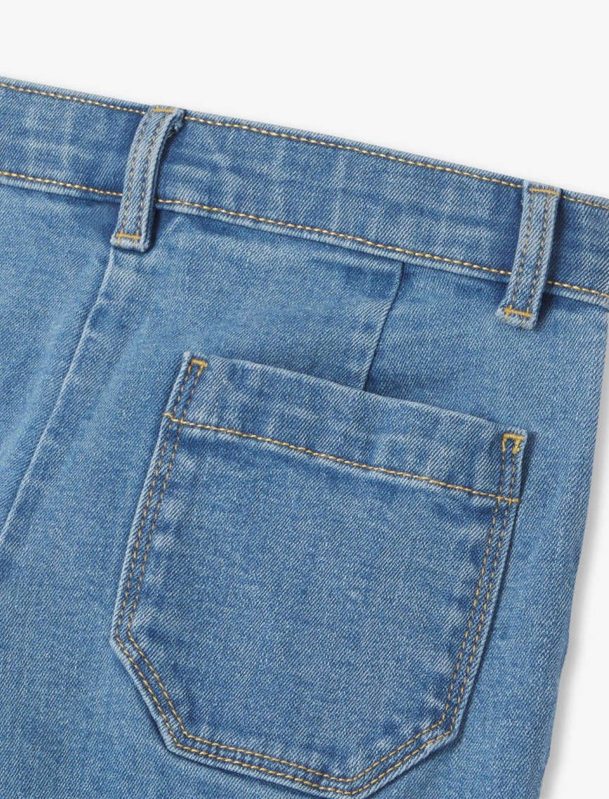 Jacadi Paris Kız Çocuk Retro Geniş Paça Jean Pantolon