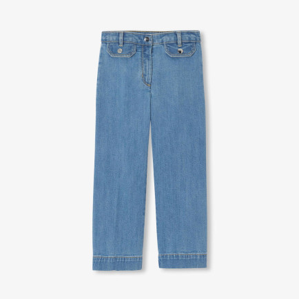 Jacadi Paris Kız Çocuk Retro Geniş Paça Jean Pantolon