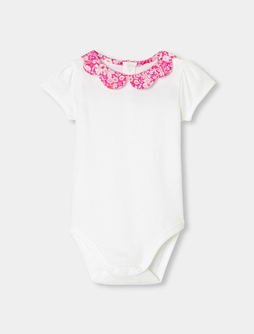 Jacadi Paris Kız Bebek Çiçek Yaka Kısa Kollu Body Jacadi Paris Kız Bebek Çiçek Yaka Kısa Kollu Body