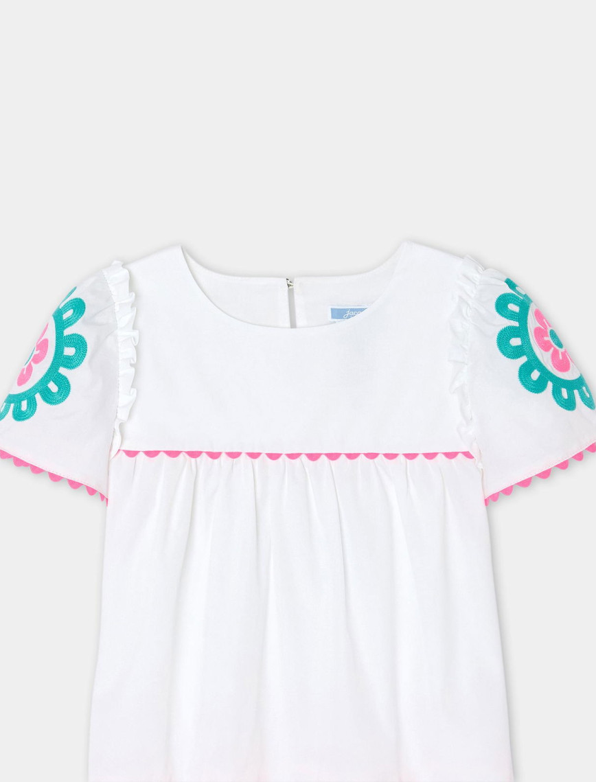 Jacadi Paris Kız Çocuk Süs Dikişli Poplin Bluz Jacadi Paris Kız Çocuk Süs Dikişli Poplin Bluz