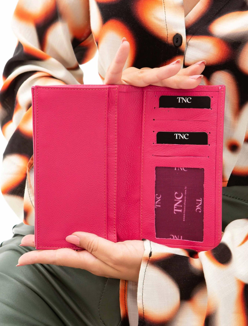 Tamer Tanca Kadın Hakiki Deri Pembe Cüzdan Cuzdan