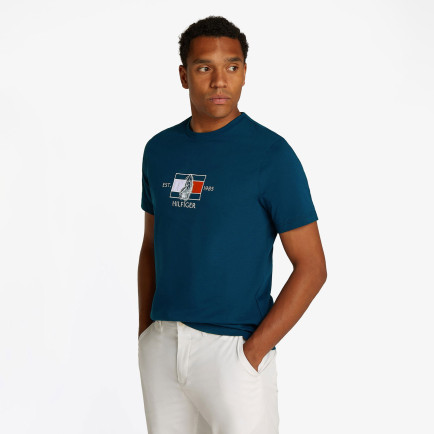 Tommy Hilfiger Flag Sailing Erkek Mavi T-Shirt Tommy Hilfiger Flag Sailing Erkek Mavi T-Shirt
