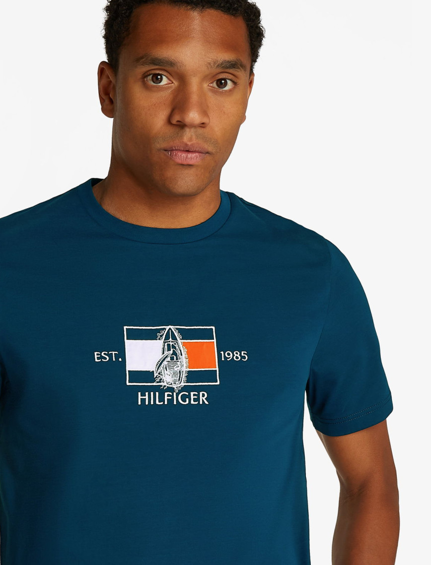 Tommy Hilfiger Flag Sailing Erkek Mavi T-Shirt Tommy Hilfiger Flag Sailing Erkek Mavi T-Shirt