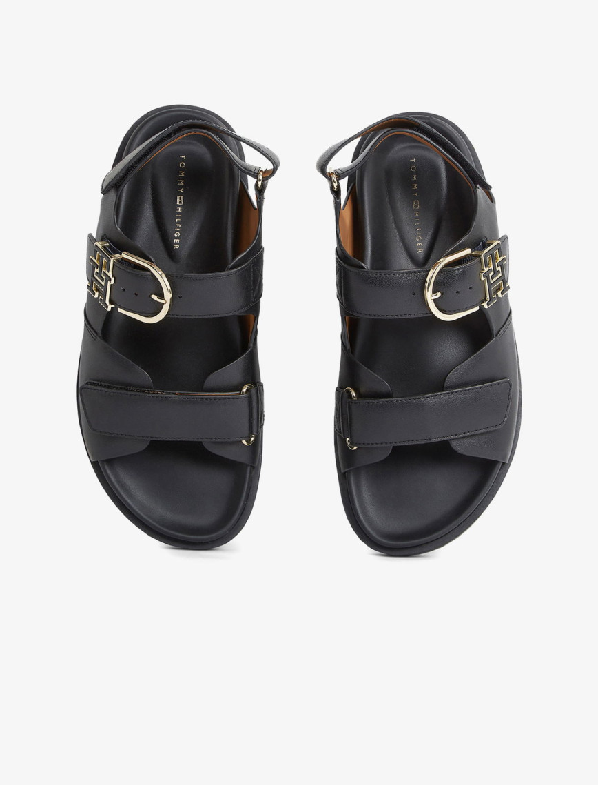 Tommy Hilfiger Leather Sporty Kadın Siyah Sandalet Tommy Hilfiger Leather Sporty Kadın Siyah Sandalet