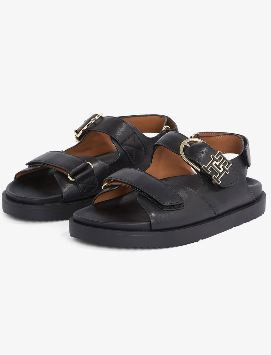 Tommy Hilfiger Leather Sporty Kadın Siyah Sandalet Tommy Hilfiger Leather Sporty Kadın Siyah Sandalet