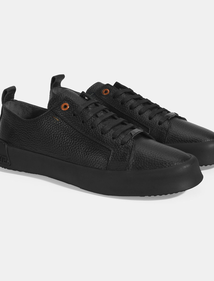 Erkek Siyah Bağcıklı Deri Spor Ayakkabı Erkek Siyah Bağcıklı Deri Spor Ayakkabı