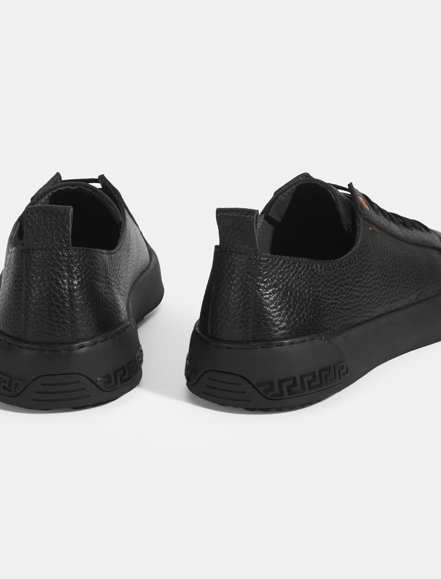 Erkek Siyah Bağcıklı Deri Spor Ayakkabı Erkek Siyah Bağcıklı Deri Spor Ayakkabı