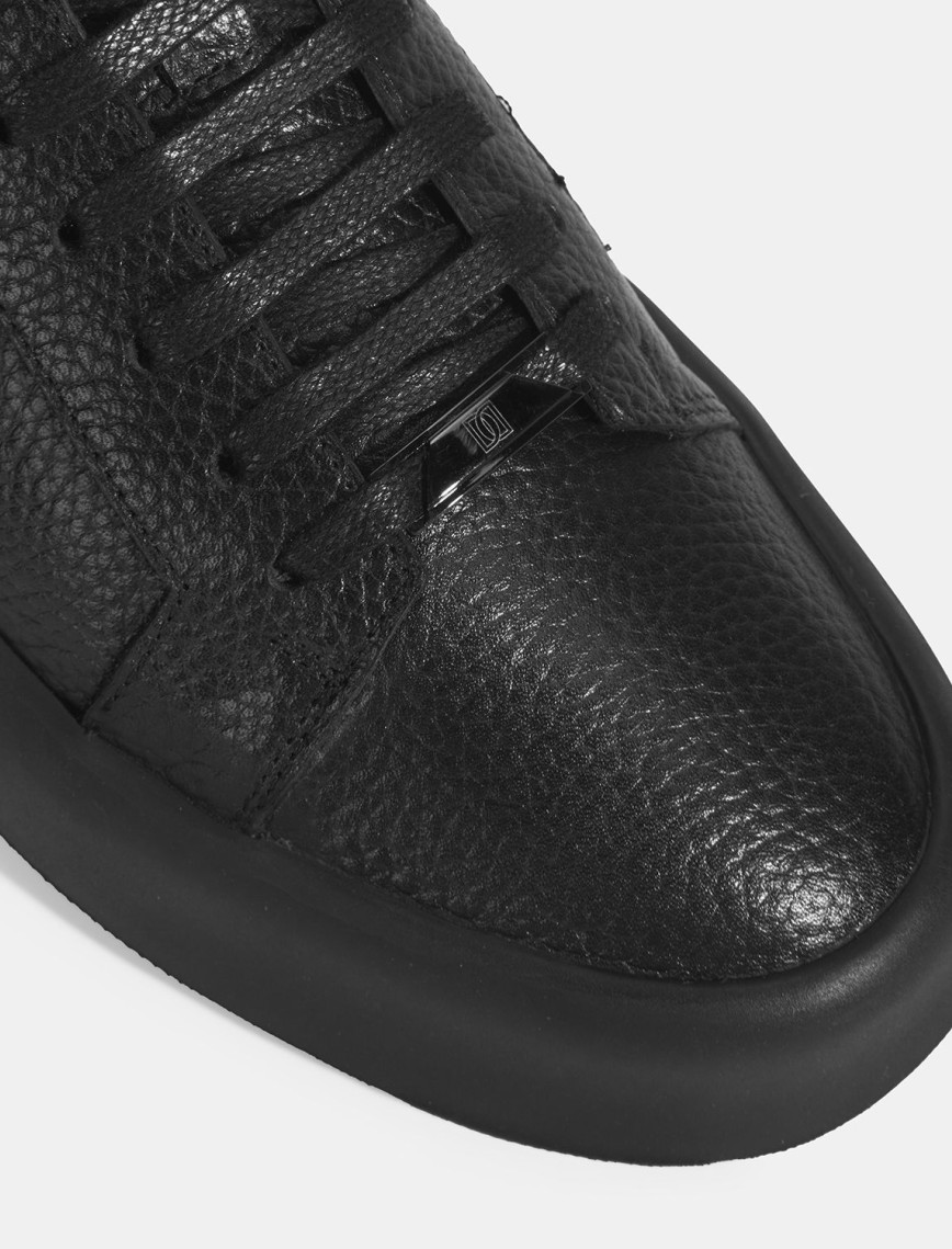 Erkek Siyah Bağcıklı Deri Spor Ayakkabı Erkek Siyah Bağcıklı Deri Spor Ayakkabı