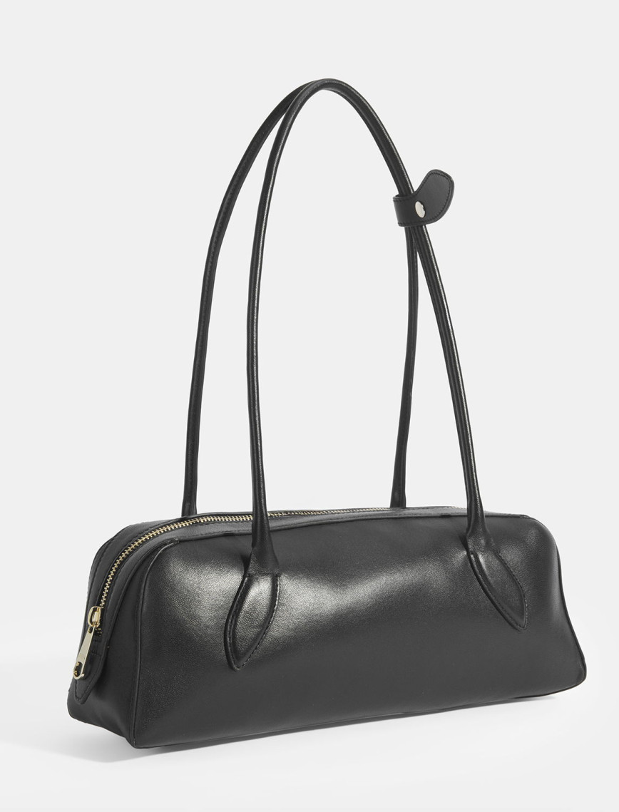 Limited Edition Siyah Kadın Yaprak Detaylı Deri Omuz Çantası Limited Edition Siyah Kadın Yaprak Detaylı Deri Omuz Çantası