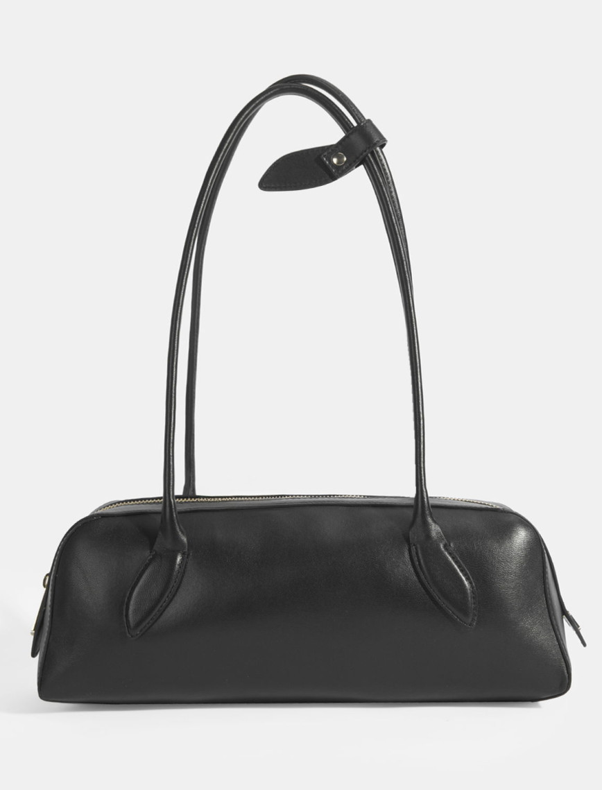 Limited Edition Siyah Kadın Yaprak Detaylı Deri Omuz Çantası Limited Edition Siyah Kadın Yaprak Detaylı Deri Omuz Çantası