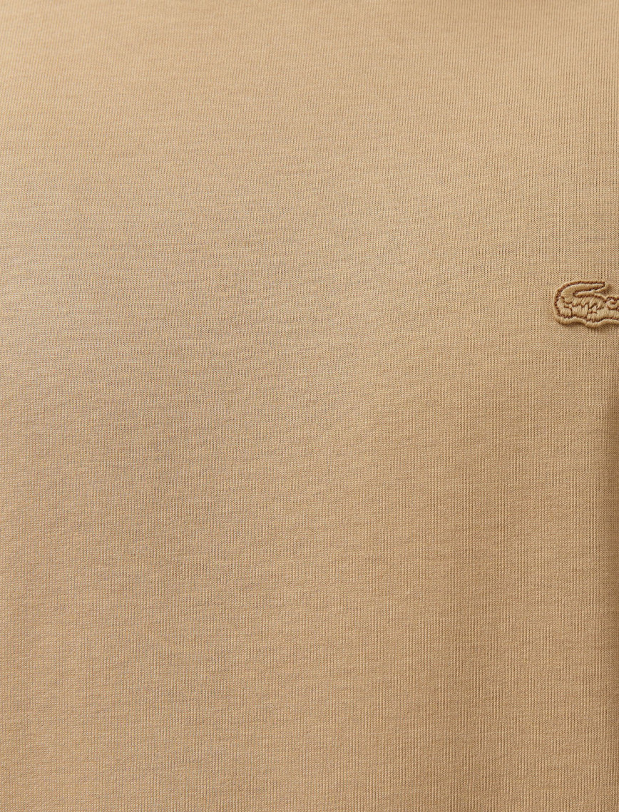 Lacoste Erkek Relaxed Fit Bisiklet Yaka Bej T-Shirt Lacoste Erkek Relaxed Fit Bisiklet Yaka Bej T-Shirt