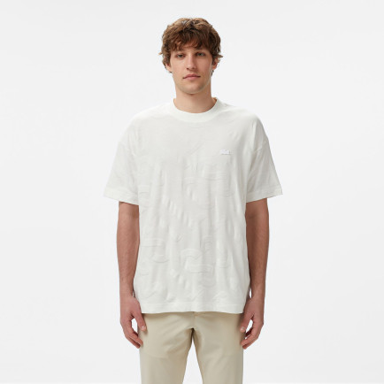 Lacoste Erkek Bisiklet Yaka Desenli Beyaz T-Shirt Lacoste Erkek Bisiklet Yaka Desenli Beyaz T-Shirt