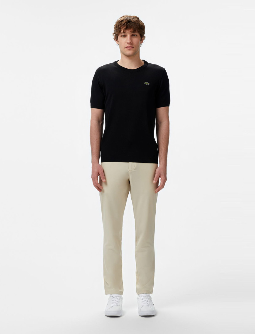 Lacoste Erkek Regular Fit Kısa Kollu Bisiklet Yaka Siyah Triko