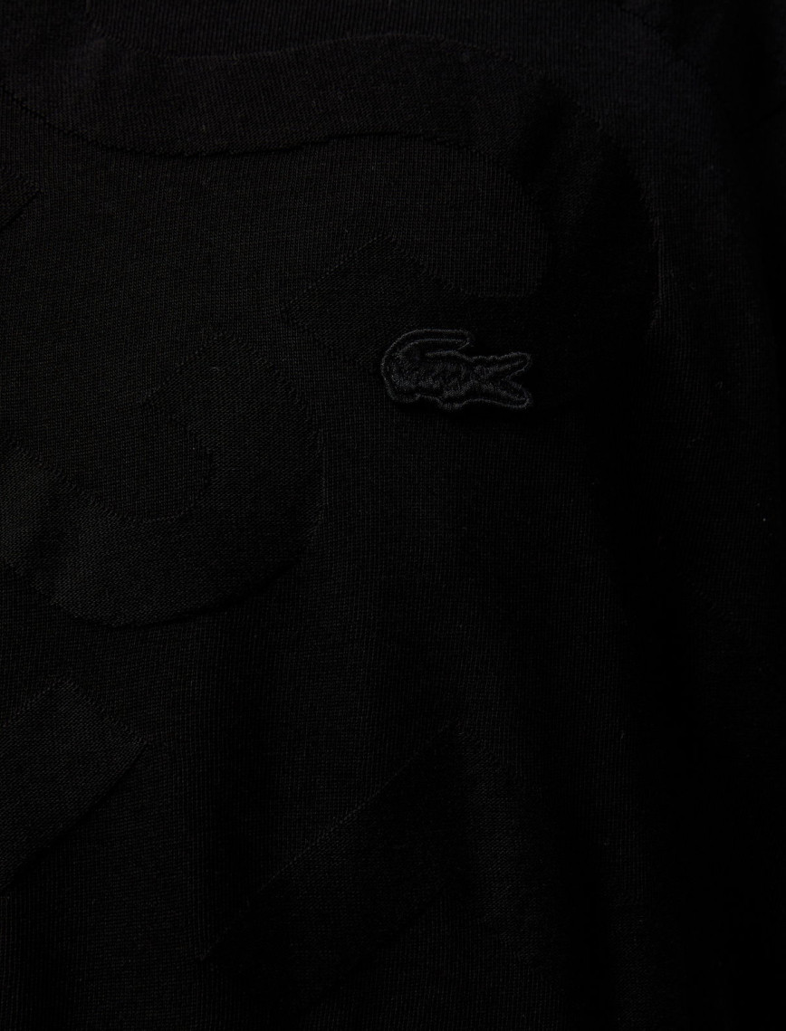 Lacoste Erkek Bisiklet Yaka Desenli Siyah T-Shirt Lacoste Erkek Bisiklet Yaka Desenli Siyah T-Shirt